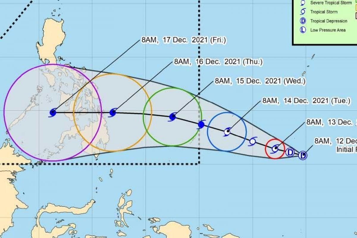 Áp thấp nhiệt đới đi vào Philippines, có thể trở thành bão số 9 trên Biển Đông